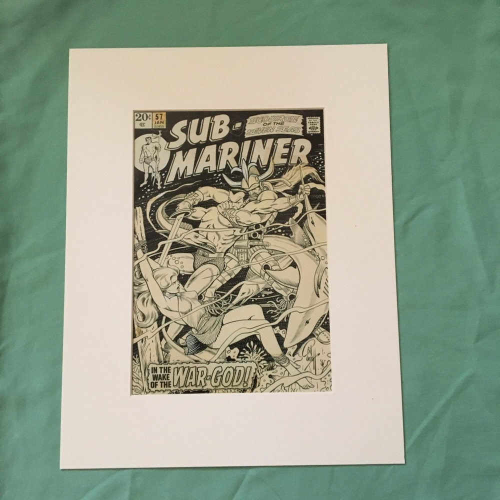 SubMariner art matted comic ocean sea marvel